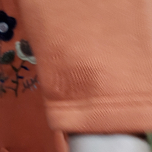 Vintage Orange Floral Embroidered Cardigan Shenanigans Romantic Fun Prairie Farm - Picture 7 of 9